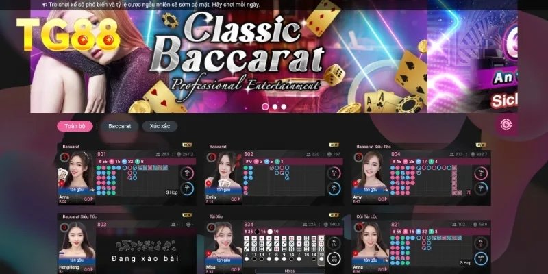 Baccarat với những tính năng đỉnh nóc